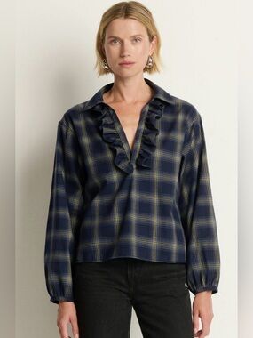 Nation LTD Beckett Blouse STARRY NIGHT PLAID